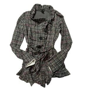 Kids self esteem XL‎ ADorable! Stylish Plaid Ruffle Jacket